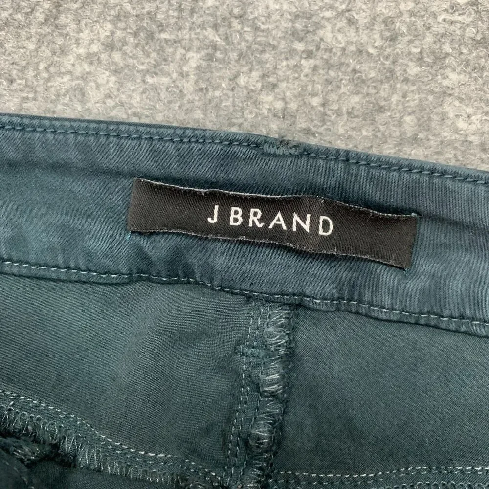 J Brand Anja Jeans Womens 25 Slate Luxe Sateen Cuffed Ankle Cropped Mid Rise